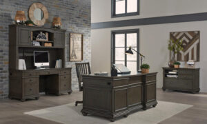 Aspenhome Oxford Peppercorn 66" Executive Desk - New - Image 3