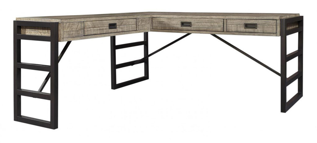 Aspenhome Grayson Cinder Grey L-Shaped Desk - New