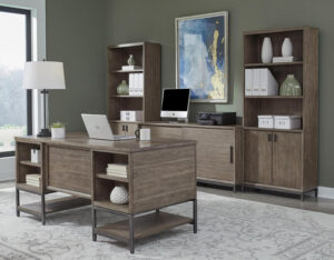 Aspenhome Trellis Desert Brown Open Ped Desk - New - Image 3