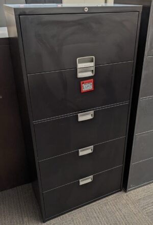 Steelcase Black 5-Drawer Lateral File - Used