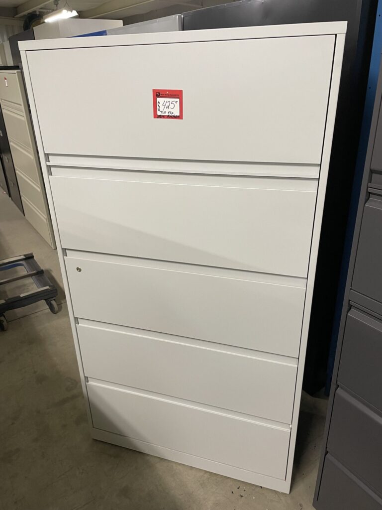 White 5-Drawer 36"W Lateral Files - Used