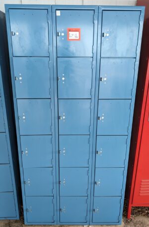 Blue 12"W x 18"D x 12"H Cubicle Lockers (Sets of 18) - Used