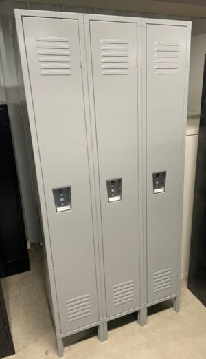 Dove Gray 12"W x 18"D x 72"H Single-Tier Lockers - New Surplus