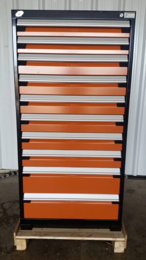 Rousseau 10-Drawer Orange/Black Modular Parts Cabinet "Only 2 Available" - New