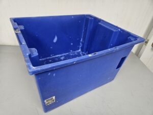Blue Polyethylene Container 23"L x 19"W x 13"H w/Cut-Out - Used - Image 4