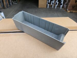 3"T x 3"W x 11"D Gray Parts Storage Bin - Used - Image 4