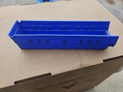 Akro Mills 30-128 Yellow or Blue 4"T x 4"W x 17.5"D Shelf Bin - Used