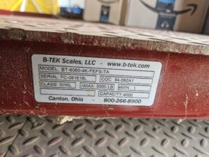 B-Tek BT-6060-4K-FEFS-TA 5'x 5' Pallet Scale With Ramp & Weigh-Tronix Monitor - Slightly Used - Image 3