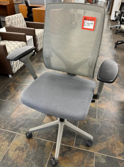 Allsteel Relate Grey Fabric Mesh Back Taupe Frame Task Chair - Used