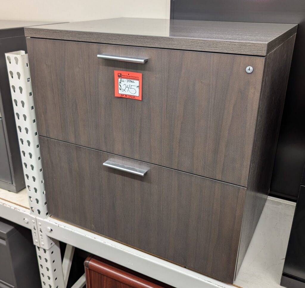 Gunlocke Modern Walnut 2-Drawer Lateral File - Used