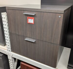 Gunlocke Modern Walnut 2-Drawer Lateral File - Used