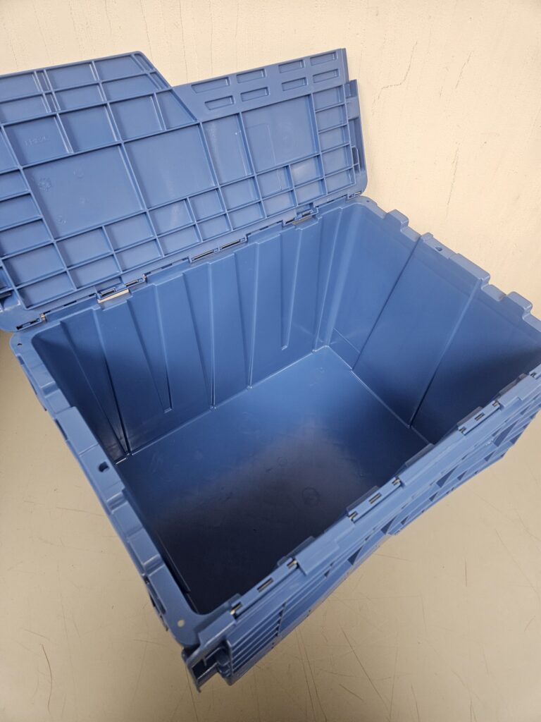 ORBIS® Flipak® FP182C Blue Plastic Distribution Container 21-13/16"L x 15-3/16"W x 12-7/8"H - New Surplus