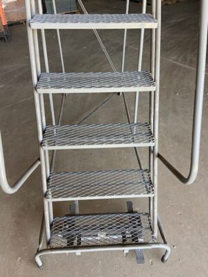 Uline Brand 24" Wide 12-Step Safety Ladder with Standard Top Deck - Used - Image 4