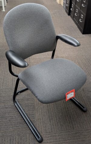 HON Grey Fabric Sled Base Side Chair w/ Arms - New Surplus