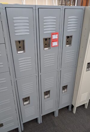 Dove Grey 12"W x 12"D x 30"H Double-Tier Lockers - New Surplus