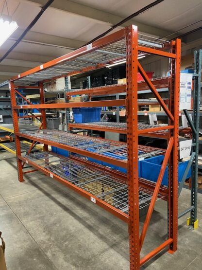 "SPECIAL PURCHASE" 30” Deep x 144” Long (Assorted Heights) Teardrop Pallet Rack Shelving - Used