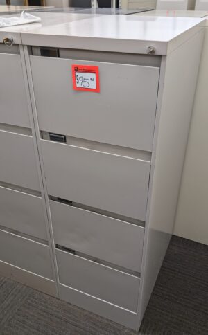 Legal Size Light Grey 4-Drawer Vertical File - Used