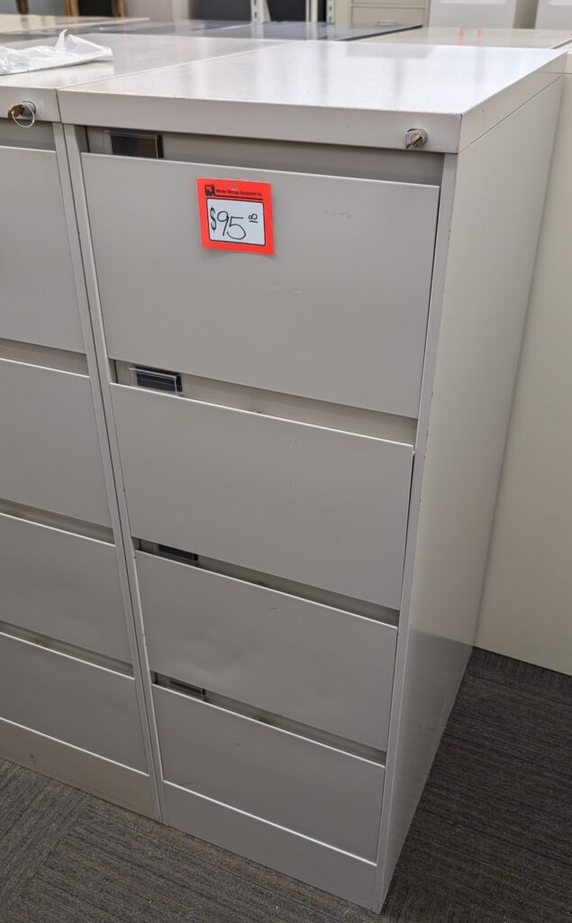 Legal Size Light Grey 4-Drawer Vertical File - Used