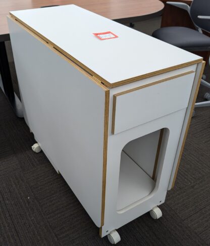 White Mobile Foldable 6'x40" Table - Used - Image 2