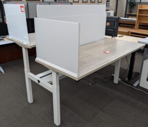 HON Kingswood Walnut Height Adjustable Double Station - Used