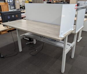 HON Kingswood Walnut Height Adjustable Double Station - Used - Image 2