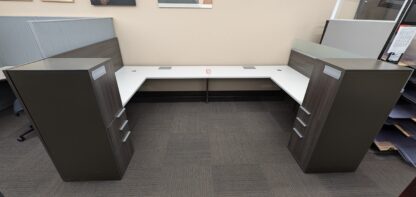 Teknion 12'x6' 2-Person Workstation w/ Storage Towers - Used