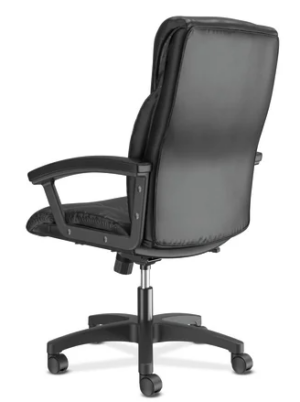 Alternative view of HON HVL151 High-Back Black Leather Executive Chair - New