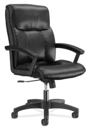 HON HVL151 High-Back Black Leather Executive Chair - New