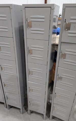 Dove Gray 12"W x 15"D x 12"H 5-Tier Pigeon Hole Lockers - New Surplus