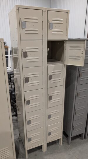 Alternative view of Putty 12"W x 18"D x 12"H 6-Tier Pigeon Hole Lockers - New Surplus