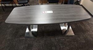 Performance Furnishings Newport Grey 8'-0" Boat-Shape Conference Table - New - Image 4