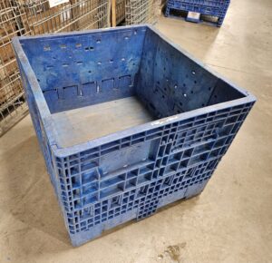 Collapsible Bulk Container 32"x30"x25" / Uline # H-2093B (Black, Blue or Green) / 2000 LB Capacity - Used - Image 5