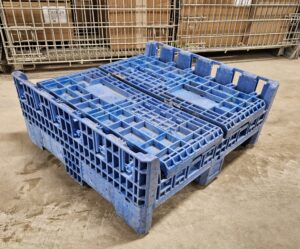 Collapsible Bulk Container 32"x30"x25" / Uline # H-2093B (Black, Blue or Green) / 2000 LB Capacity - Used - Image 10