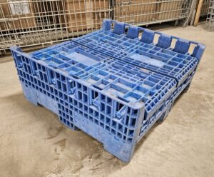 Collapsible Bulk Container 32"x30"x25" / Uline # H-2093B (Black, Blue or Green) / 2000 LB Capacity - Used - Image 11