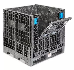 Collapsible Bulk Container 32"x30"x34" / Uline # H-4051BLK / 1500 LB Capacity - Used