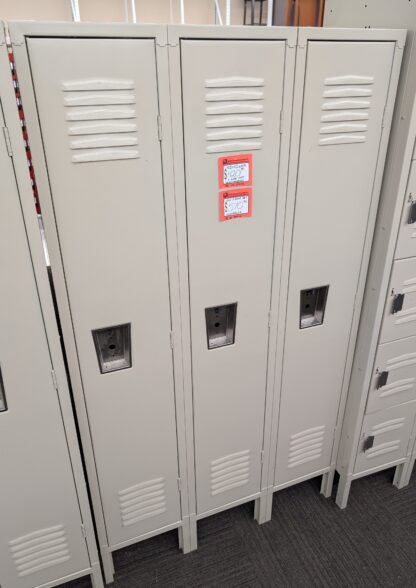 Putty 12"W x 15"D x 60"H Single-Tier Lockers - New Surplus