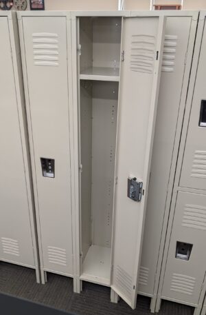 Alternative view of Putty 12"W x 15"D x 72"H Single-Tier Lockers - New Surplus