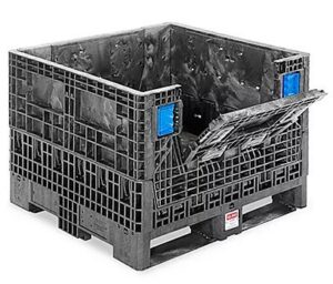 Collapsible Bulk Container 32"x30"x25" / Uline # H-2093B (Black, Blue or Green) / 2000 LB Capacity - Used