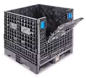 Collapsible Bulk Container 32"x30"x34" / Uline # H-1213BLK / 2000 LB Capacity - Used