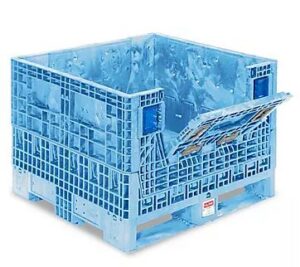 Collapsible Bulk Container 32"x30"x25" / Uline # H-2093B (Black, Blue or Green) / 2000 LB Capacity - Used - Image 13