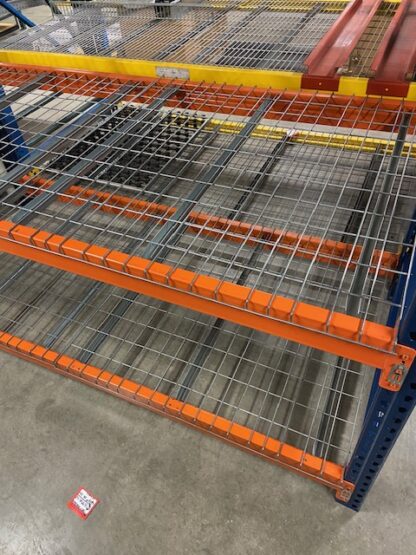 44” Deep x 92” Long (Assorted Heights) Mecalux Pallet Rack Shelving w/Waterfall Style Wire Decks - Used - Image 3