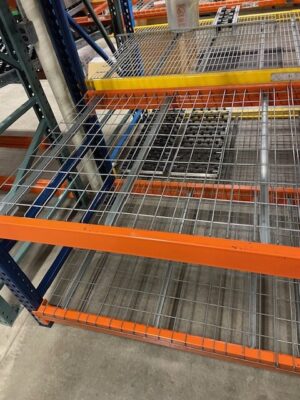 44” Deep x 92” Long (Assorted Heights) Mecalux Pallet Rack Shelving w/INLAID Wire Decks - Used - Image 3