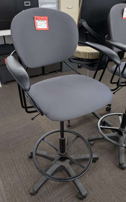 Steelcase Grey Fabric Task Stool - Used