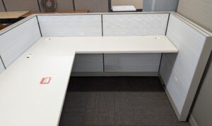 Alternative view of Walnut / Taupe / Light Grey 6'x7' Panel Workstations w/ Electrical - Used