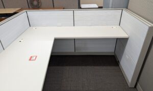 Alternative view of Walnut / Taupe / Light Grey 6'x7' Panel Workstations w/ Electrical - Used