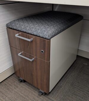 Walnut / Taupe / Light Grey 6'x7' Panel Workstations w/ Electrical - Used - Image 6