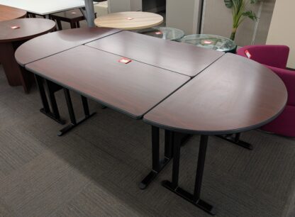 Mahogany 4-Piece 8'x4' Folding Conference Table Set - Used