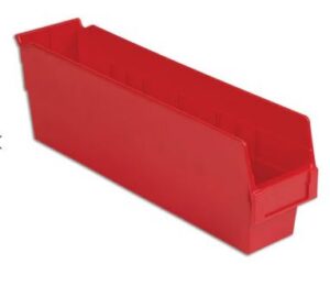 Lewis Shelf Bins 18"x4"x6" SB184-6SE Red - New Surplus