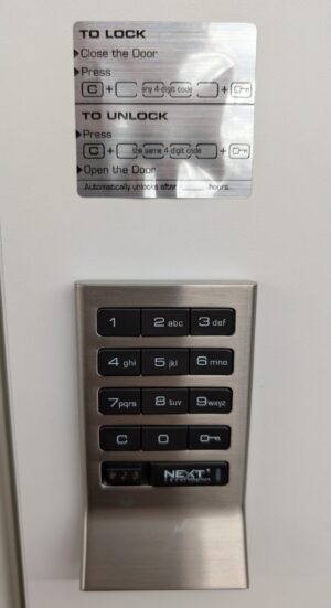 White Pigeon-Hole Lockers w/ Electronic Keypad Locks (6-Door Set) - Used - Image 3