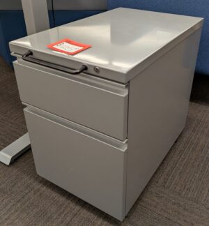 Alternative view of Meridian Silver Mobile Box/File Drawer Pedestal w/ Patterned Cushion - Used